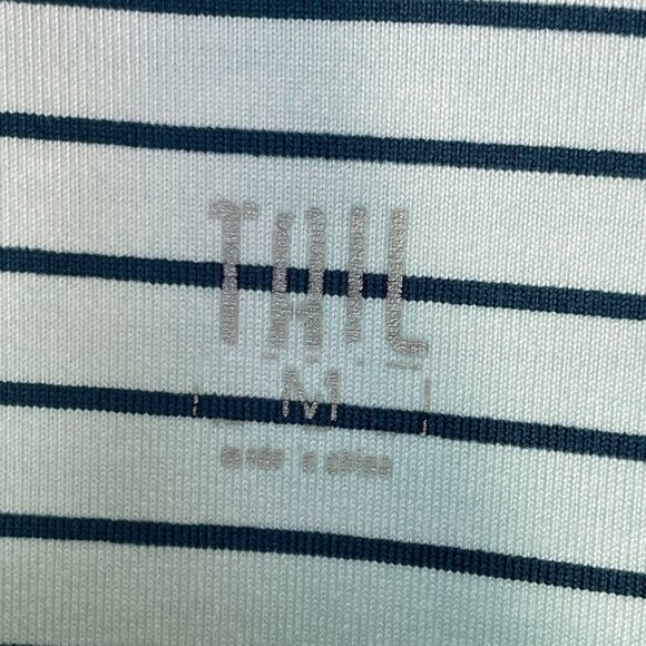 Tail Polo Shirt Womens Medium Blue White Ombre Striped Short Sleeve Golf Zip - Picture 4 of 10